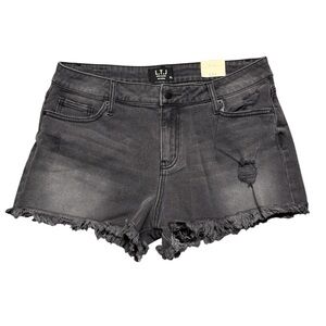 Letter to Juliet Washed Black Denim Shorts Womens XL NWT Distressed‎ Casual Boho